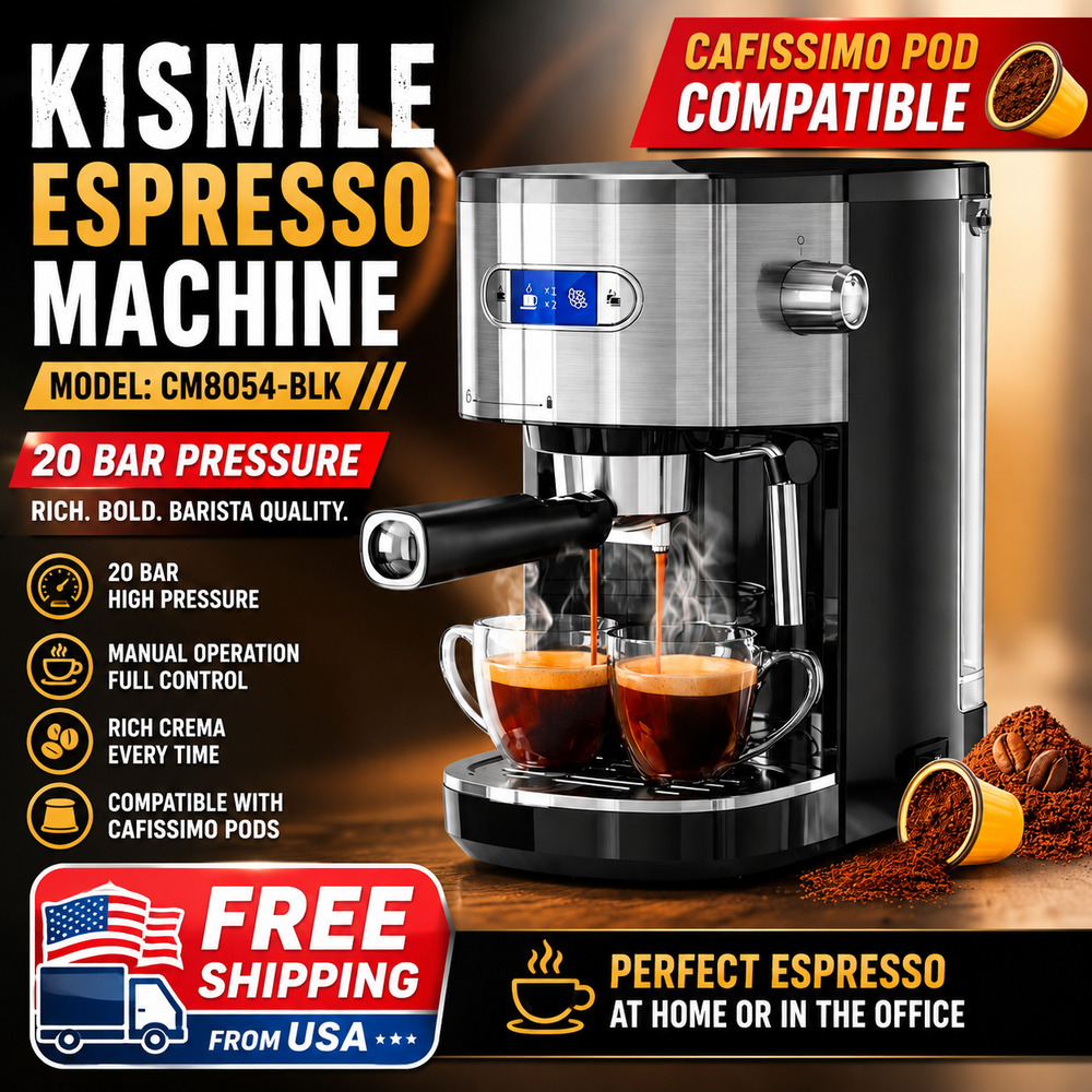 20 Bar Espresso Machine CM8054 Black Tested Cafissimo Pod Compatible w/ Manual